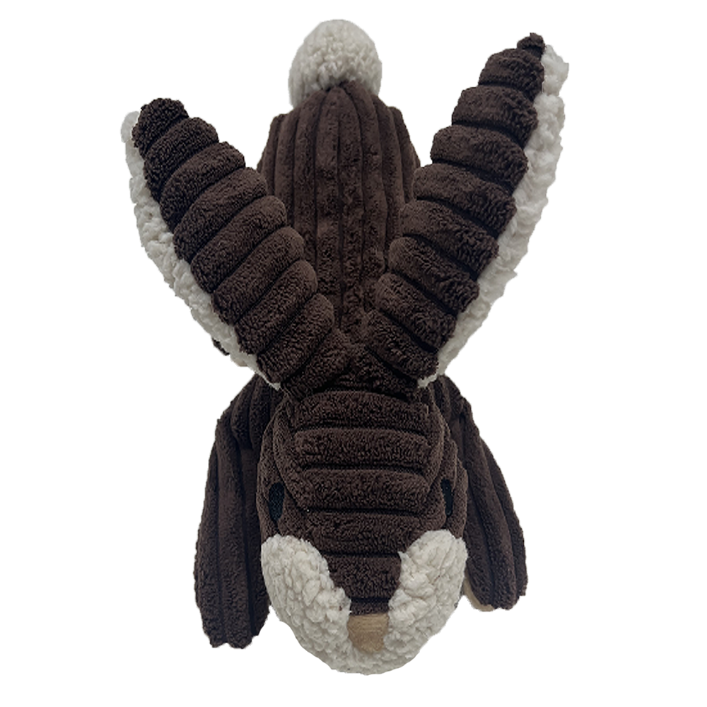 Brown Rabbit Textured Plush Small Dog Toy with Squeaker