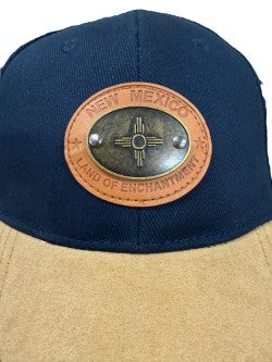 New Mexico Baseball Cap w/Logo and Leather
