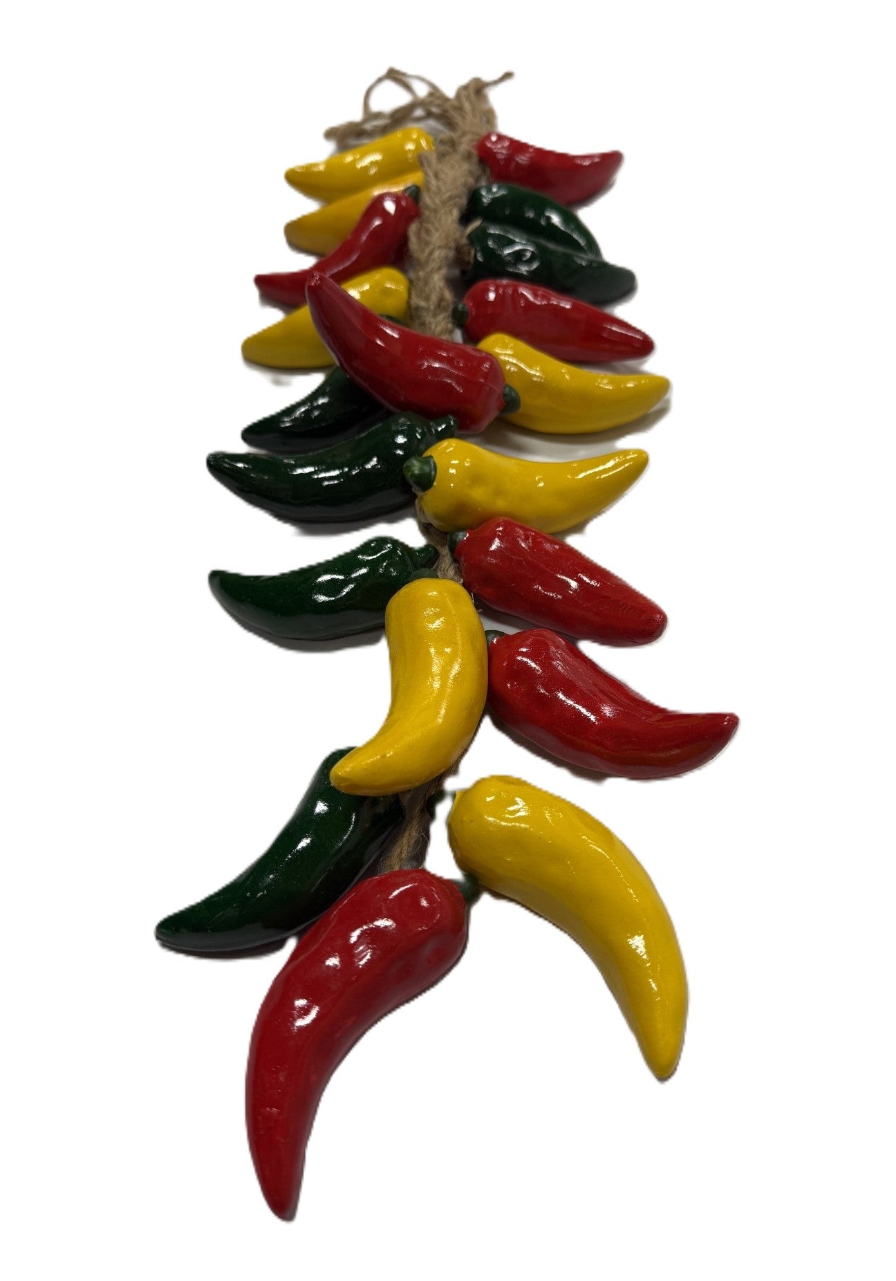 Rope Bunch w/20 Porcelain Chile Peppers