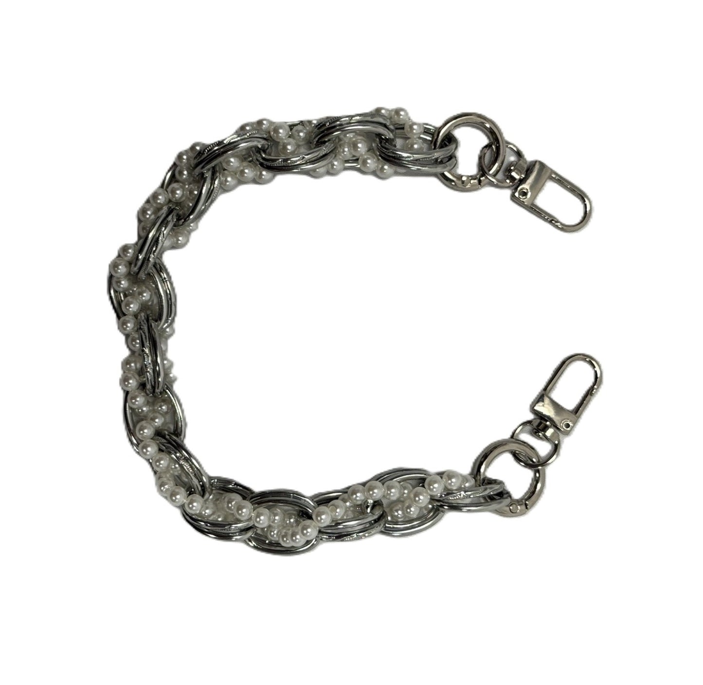 Pearl and Silver Lanyard 12"