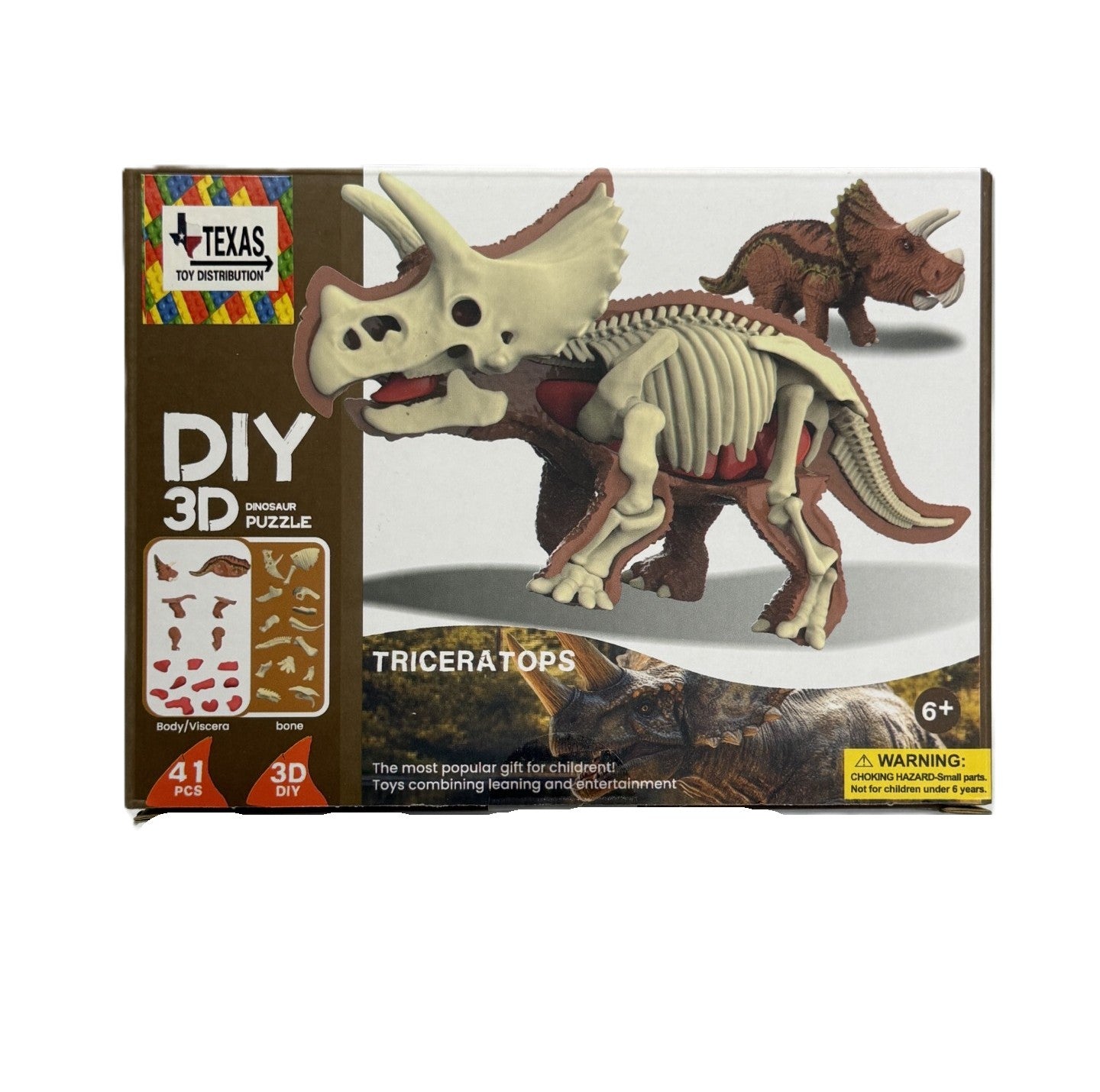 3D DIY Triceratops Body & Bone Puzzle-STEM