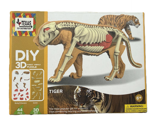 3D DIY Tiger Body & Bone Puzzle-STEM