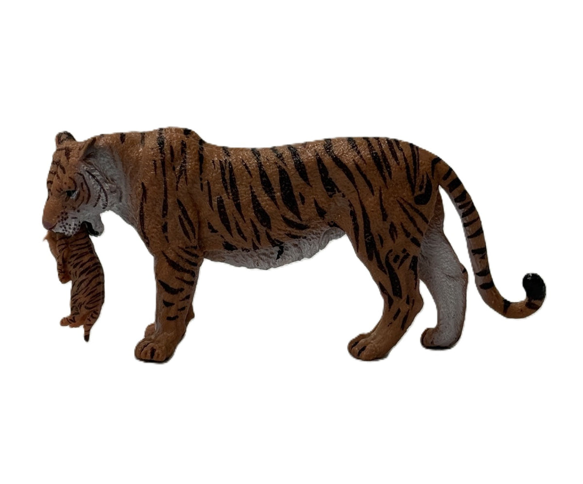 Orange Tiger with Cub Figurine 5"