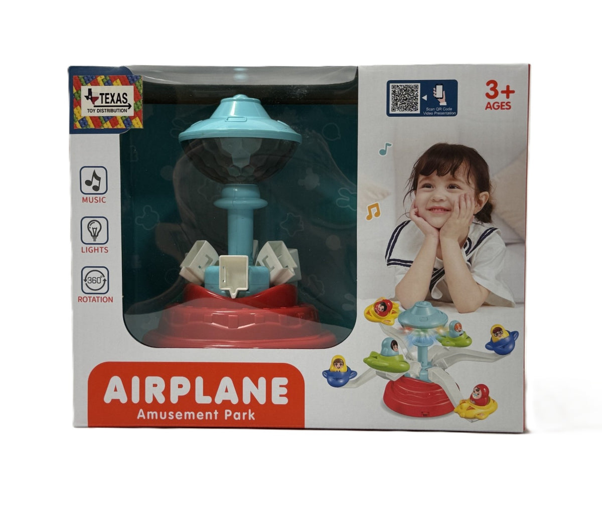 Airplane Amusement Park Ride with Lights and Sounds