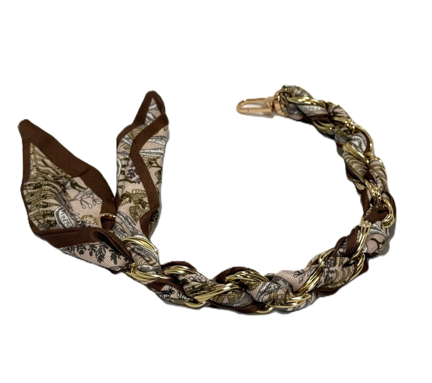 Pink and Brown Floral Lanyard 17"
