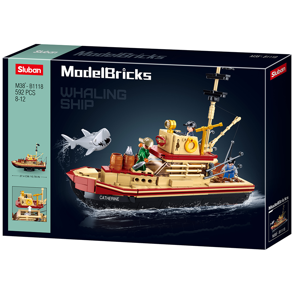 Model Bricks Great Shark Ship Building Brick Kit (592 pcs)