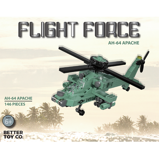 AH-64 Apache Helicopter Building Brick Kit (146 pcs)