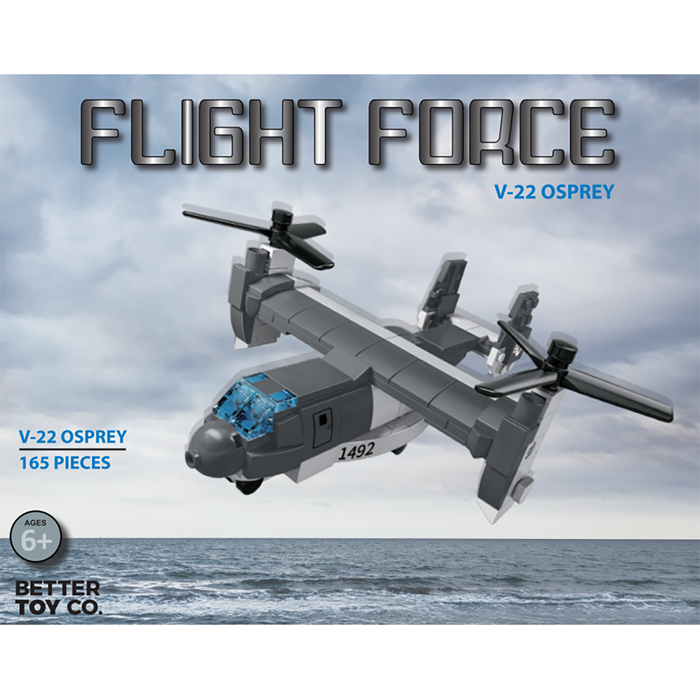 V-22 Osprey Military Aircraft Flight Force Building Brick Kit (165 pcs)