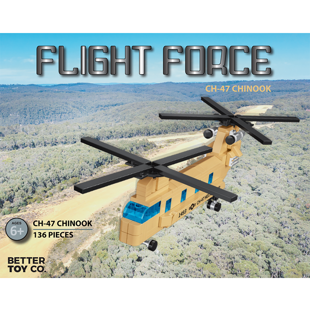 CH-47 Chinook Military Aircraft Flight Force Building Brick Kit (136 pcs)
