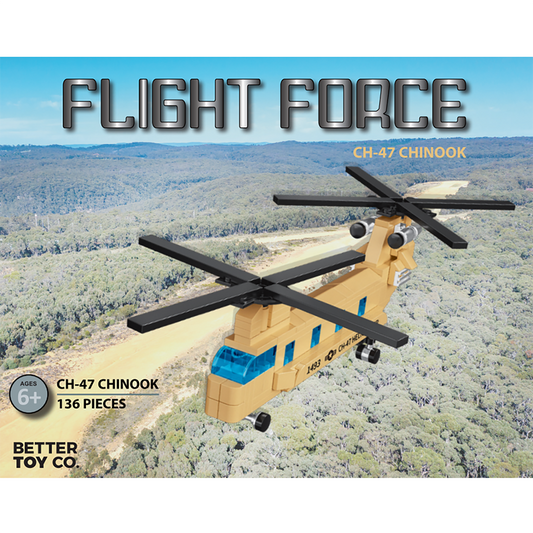 CH-47 Chinook Military Aircraft Flight Force Building Brick Kit (136 pcs)