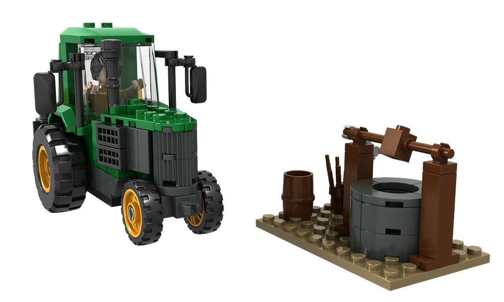 Farm Tractor and Well Building Brick Kit (178 pcs)