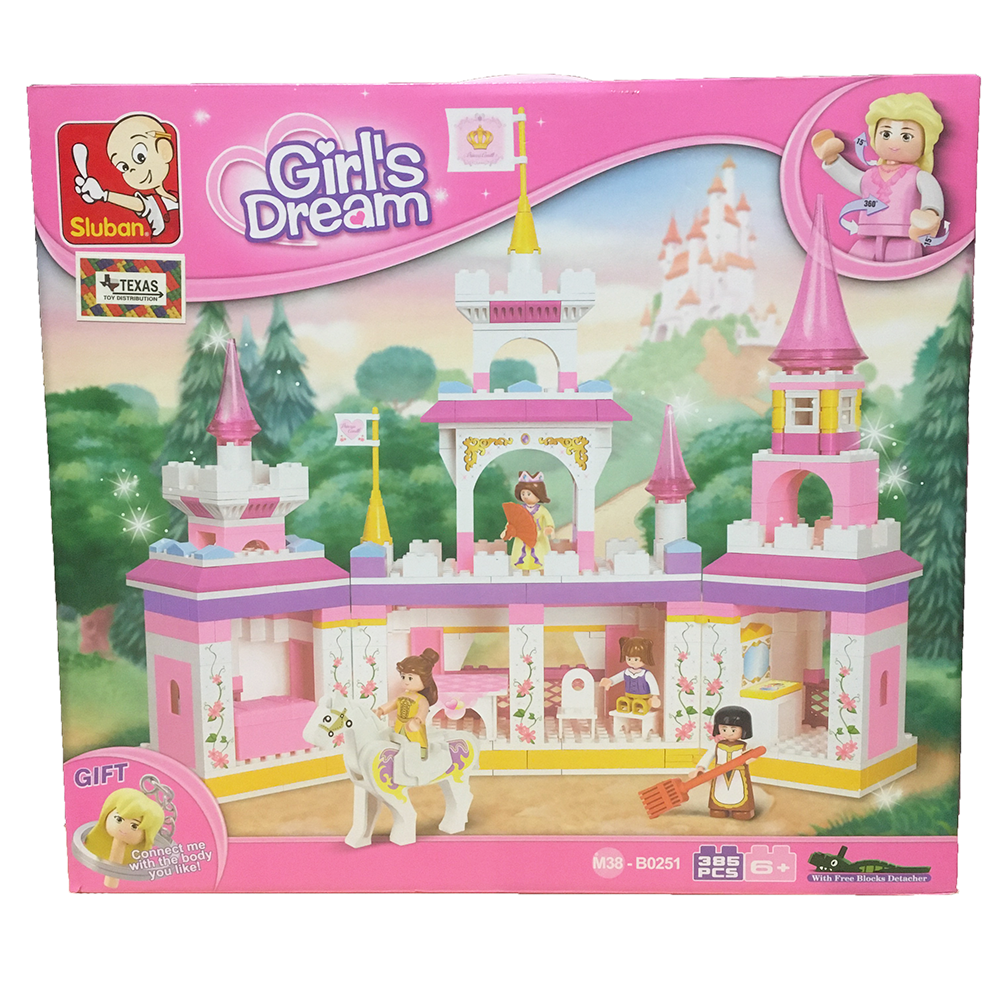 Girl's Dream Magical Castle Building Brick Kit (385 Pcs)