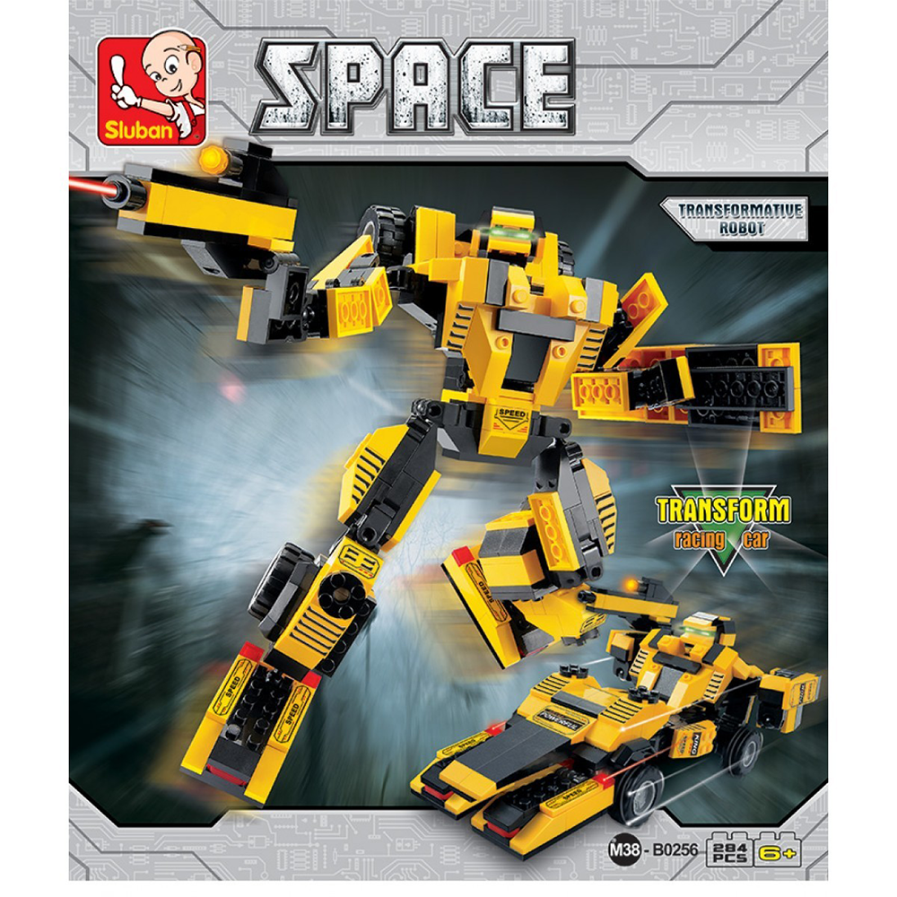 Space Cheetah Robot Fighter Transformer Building Brick Kit (284 Pcs)