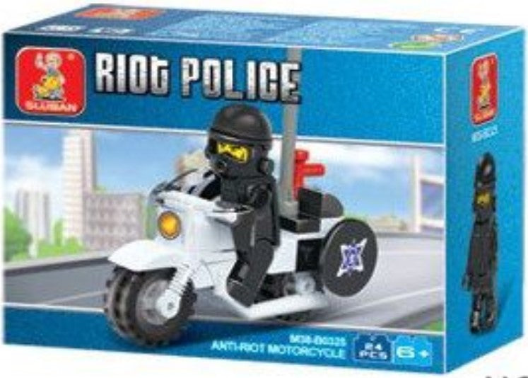 Police Anti-Riot Motorcycle Building Brick Kit