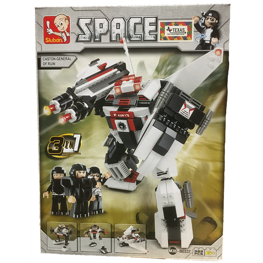 Space 3-in-1 Fighter: Caston, General of Ruin Building Brick Kit (313 Pcs)