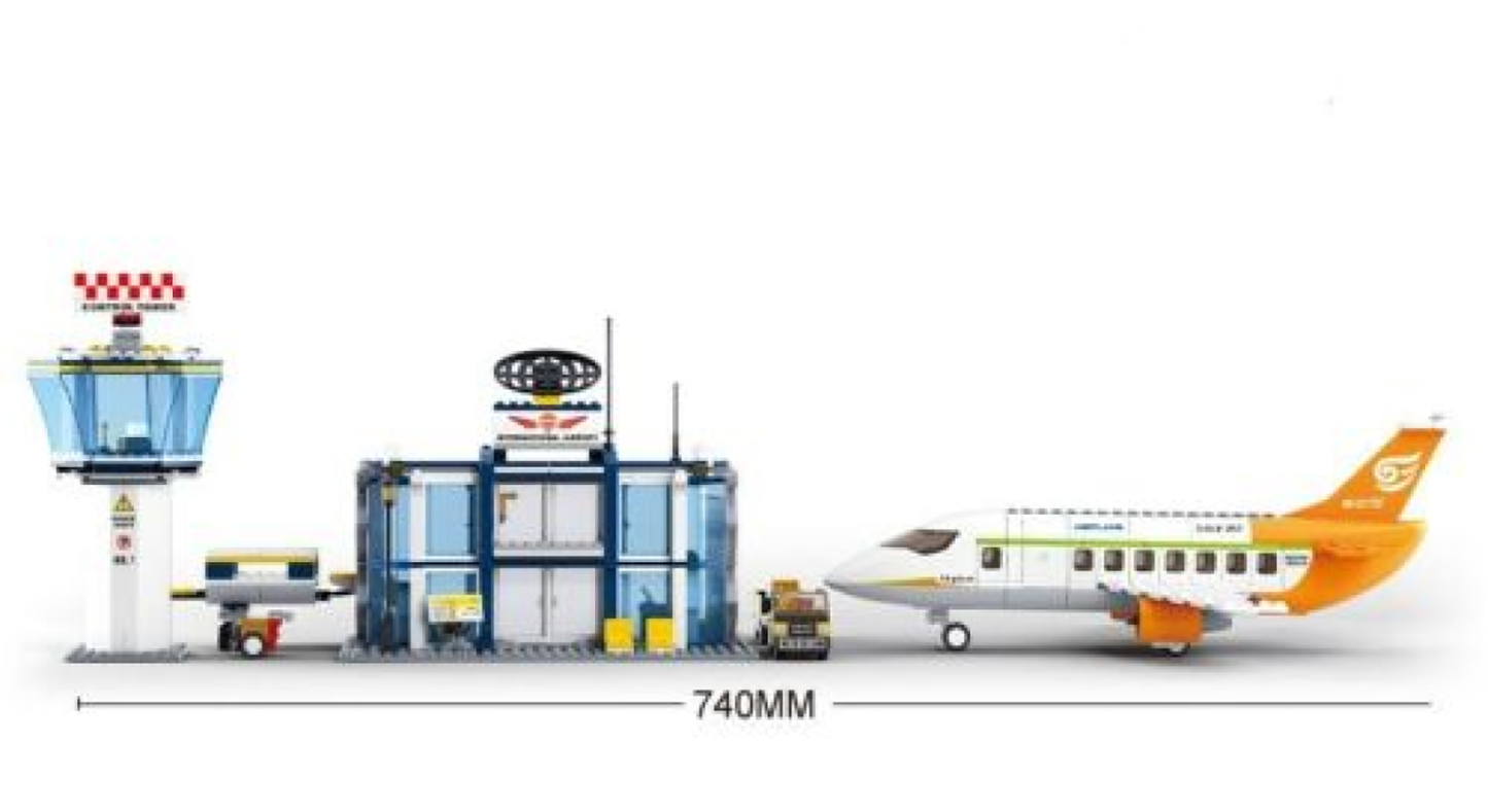 Aviation International Airport Building Brick Kit (678 Pcs)