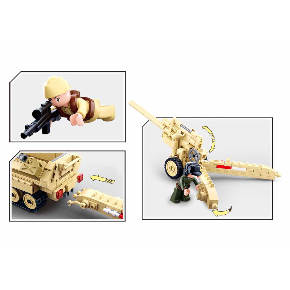 WWII SD.KFZ. 251 Half-Track K18 105mm Cannon Building Brick Kit WWII SD.KFZ. 251 Half-Track K18 105mm Cannon Building Brick Kit