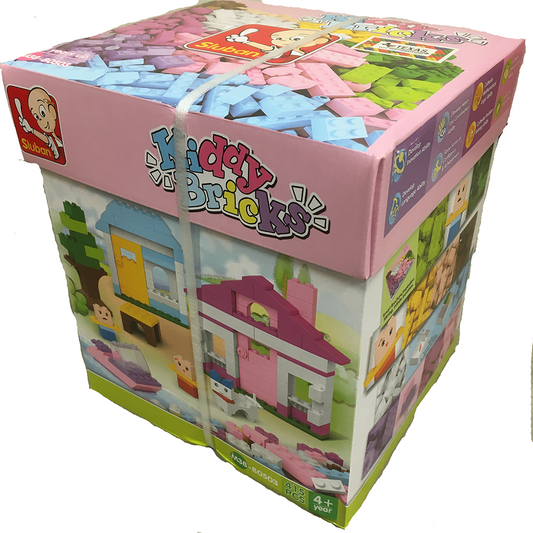 Kiddy Bricks, Girl's Soft Color Brick Set (415 Pcs)