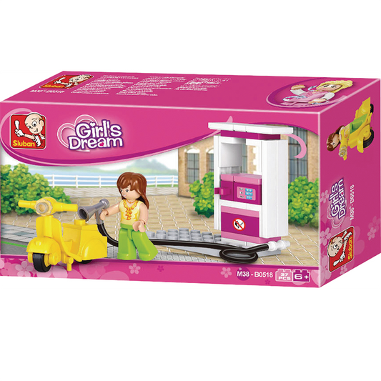 Girls Dream Gas Station Building Brick Kit (37 Pcs)