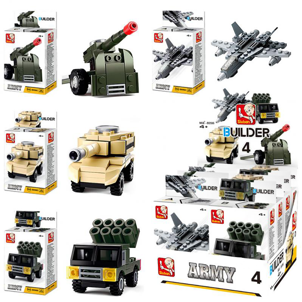 Builder Military Building Brick Display Set, x2 of each kit