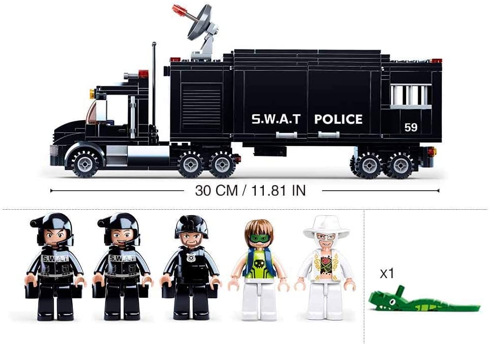 Police SWAT Command Vehicle Building Brick Kit (540 Pcs)