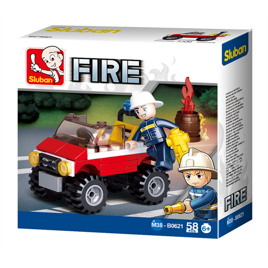 Fire Car Building Brick Kit (58 Pcs)