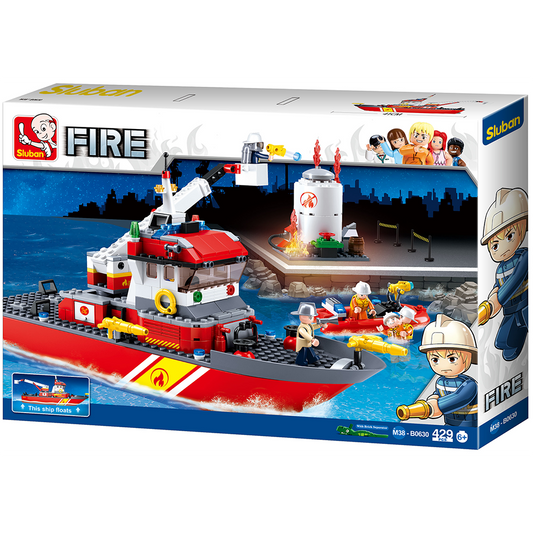Fire Boat and Oil Tank Building Brick Kit (429 Pcs)