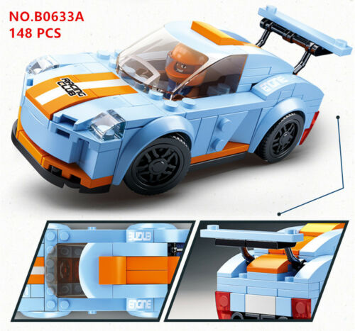 Car Club Leopard Race Car Building Brick Kit (148 pcs)