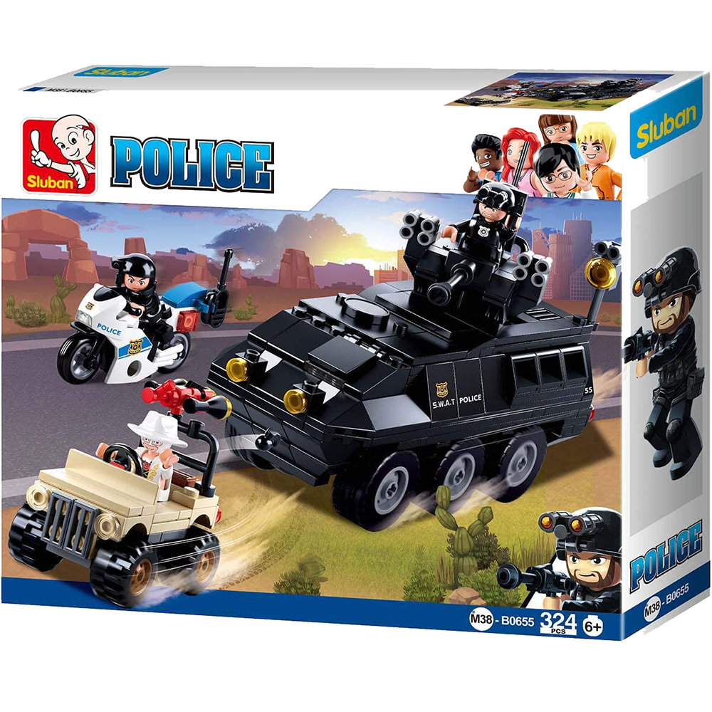 Police Armored Vehicle Building Brick Kit (324 Pcs)