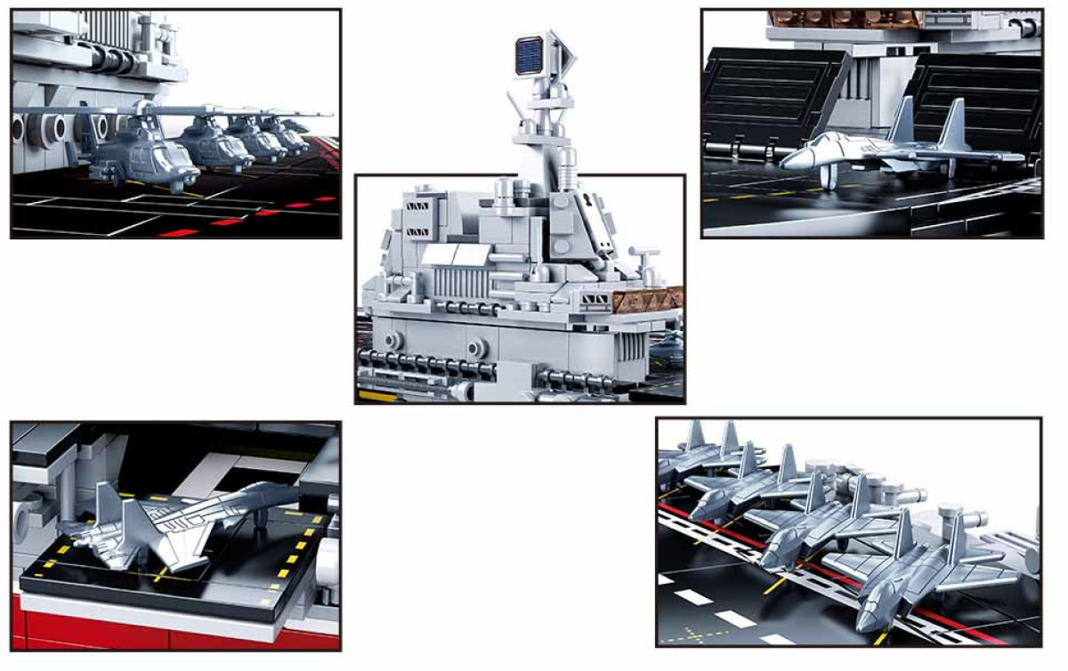 Model Bricks 5 Model Bricks Aircraft Carrier 1:450 Scale Building Brick Kit (1728 pcs ...