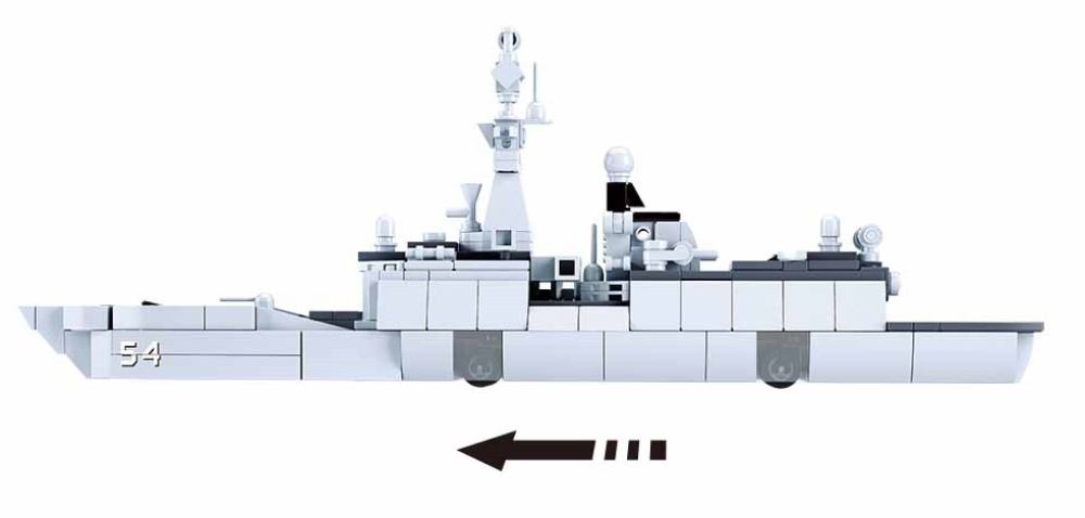 Model Bricks Destroyer Military Ship 1:450 Scale Building Brick Kit (457 pcs)