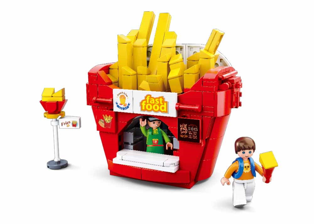 Food Court French Fries House Building Brick Kit (320 Pcs)