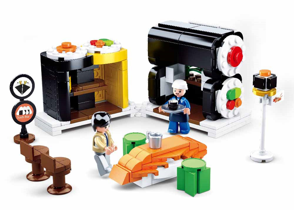 Food Court Sushi House Building Brick Kit (317 Pcs)