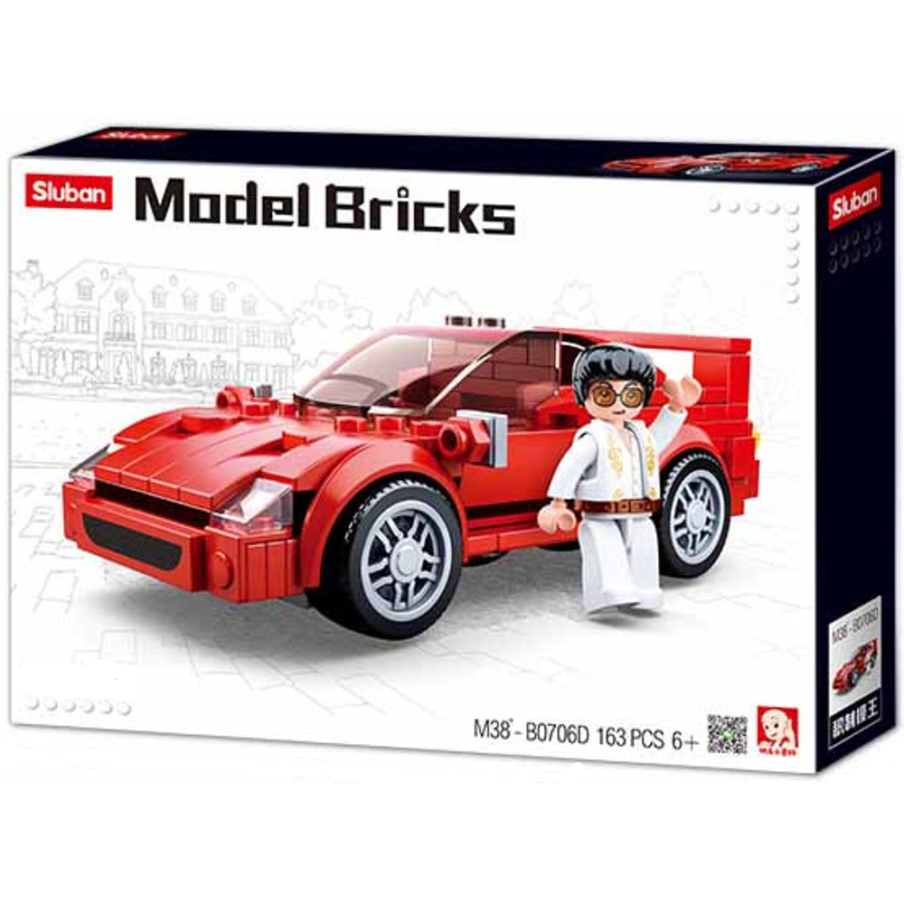 Red Race Car Building Brick Kit (166 pcs)