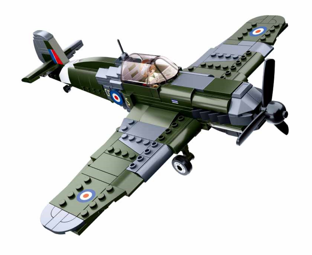 WWII Royal Air Force Spitfire Plane Building Brick Kit (297 pcs)