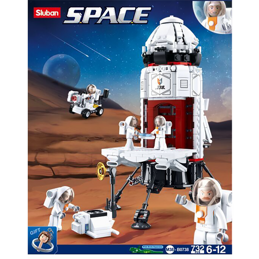 Space Rocket Base Building Brick Kit (733 Pcs)