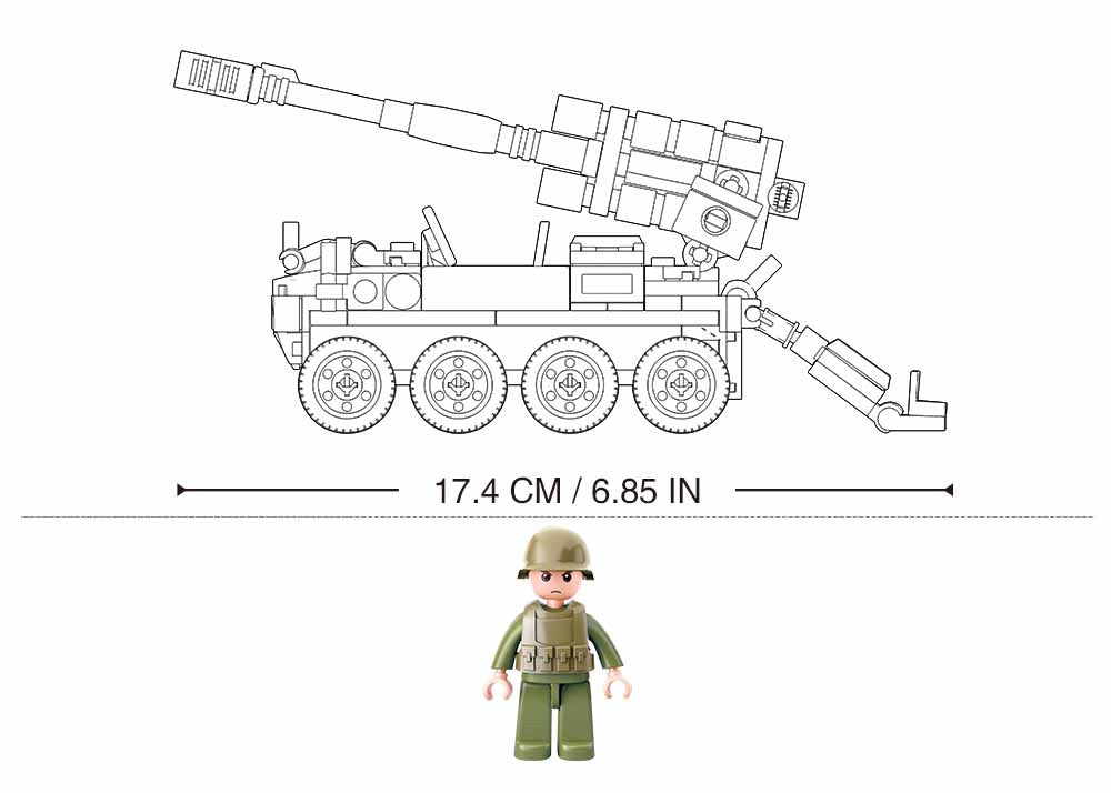 Model Bricks Bobcat 8x8 All Terrain Assault Vehicle Building Brick Kit (161pcs)