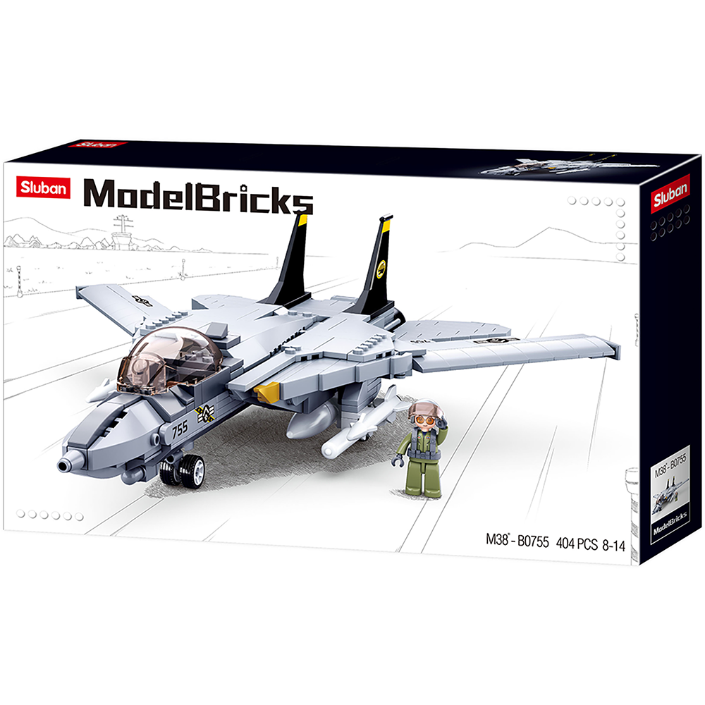 Model Bricks F14 Fighter Jet Building Brick Kit (396 Pcs) – Texas Toy ...