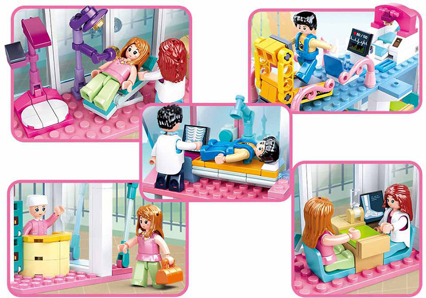 Girl's Dream Hospital Set Building Brick Kit (459 pcs)