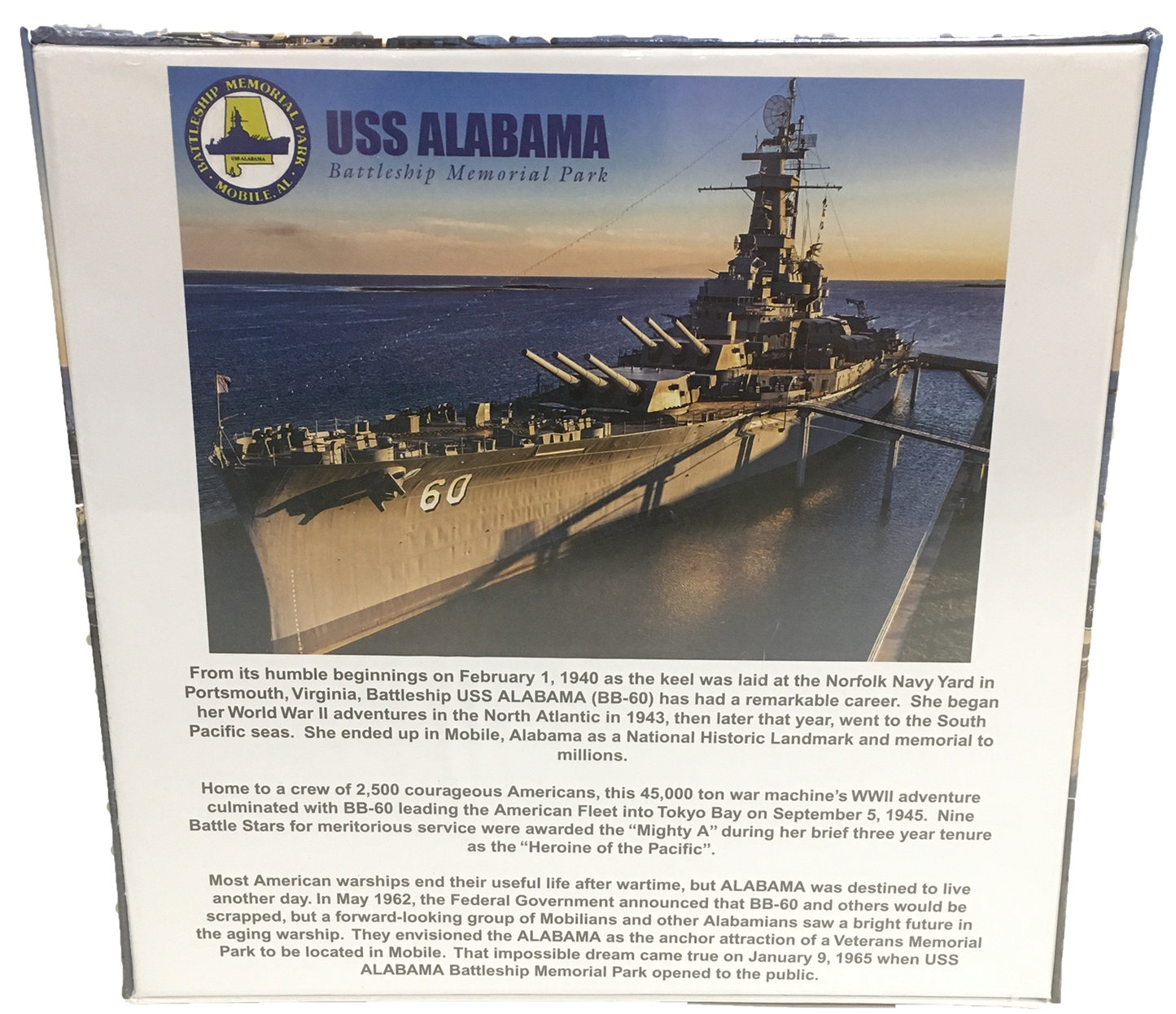 USS Alabama Battleship Cardboard Puzzle 1000-pc 2mm