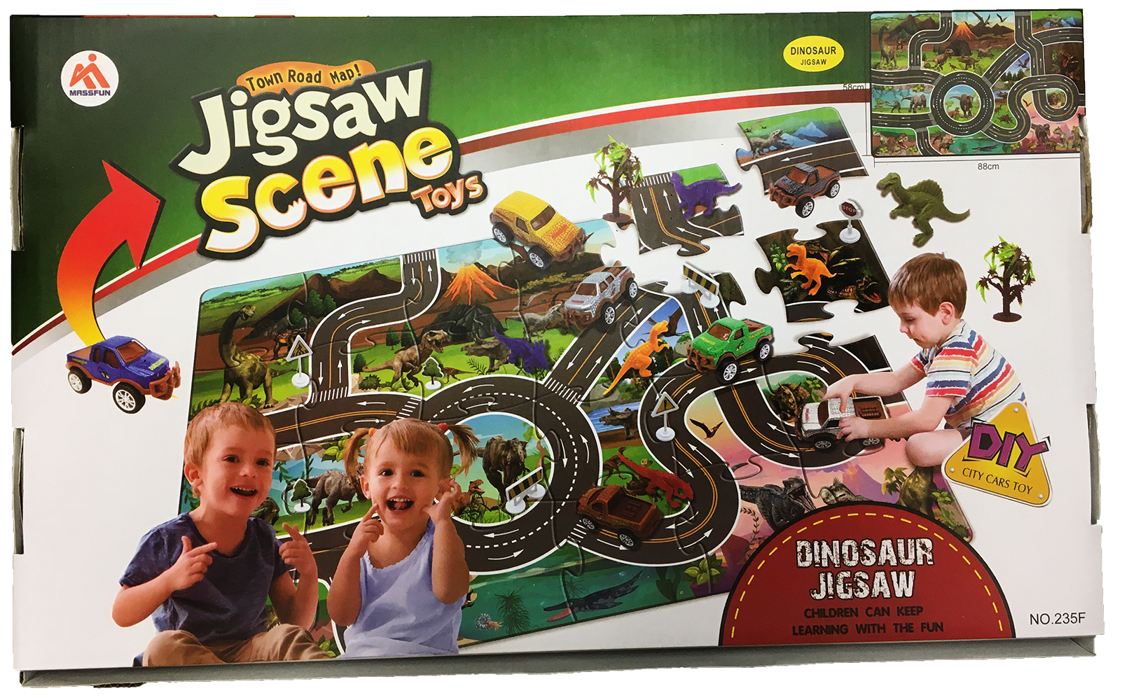 Dinosaur Jigsaw Road Map Floor Puzzle Set – Texas Toy Distribution