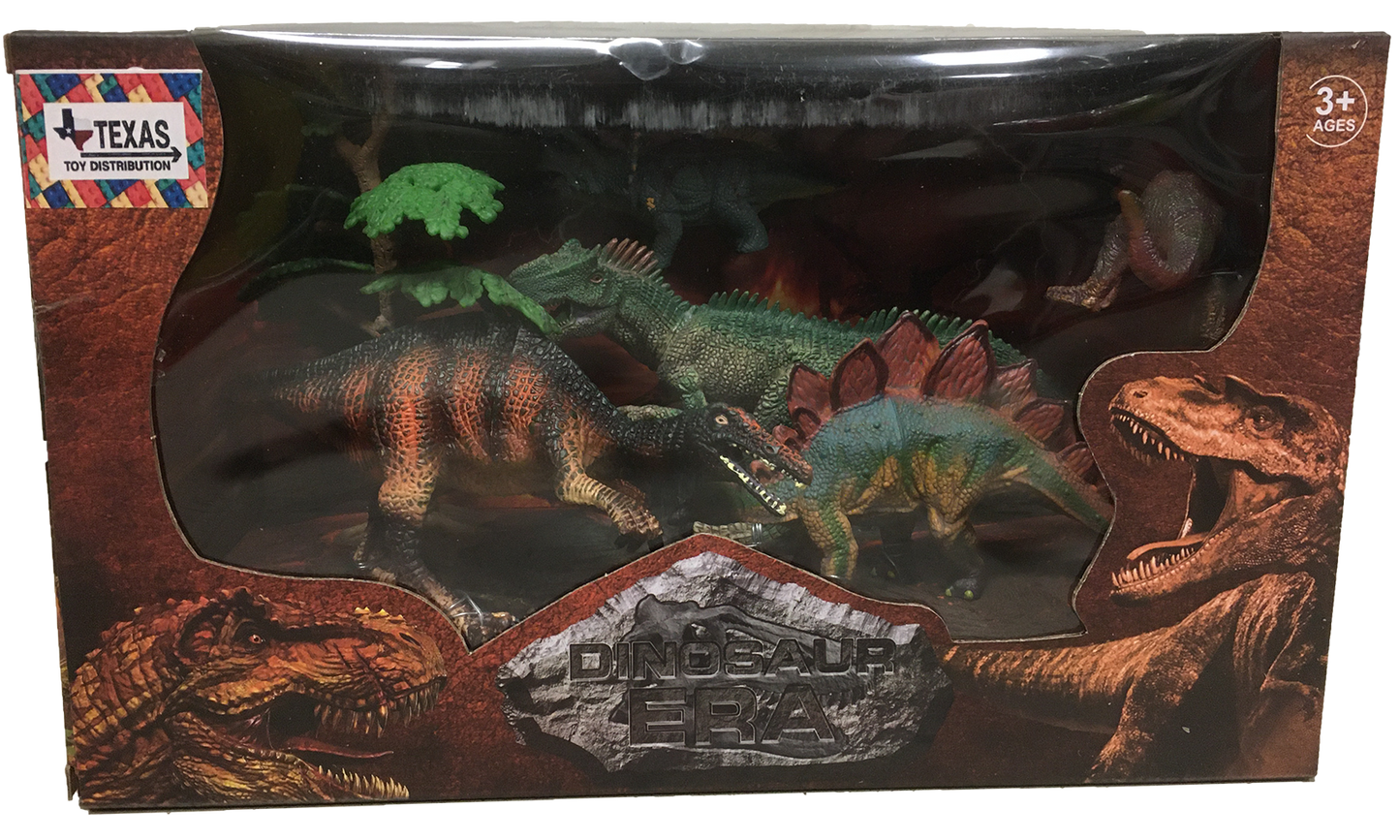 Dinosaur Era Window Box Set of 5 Dinosaur Painted Figurines