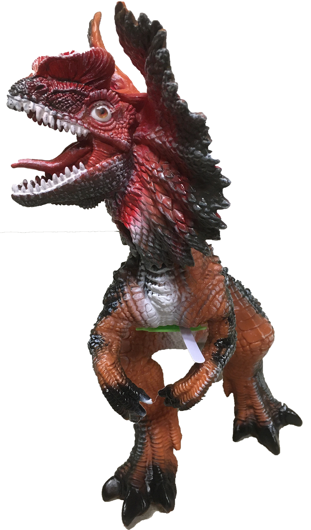 Dilophosaurus 17" Vinyl Dinosaur Figurine with Sound Effects