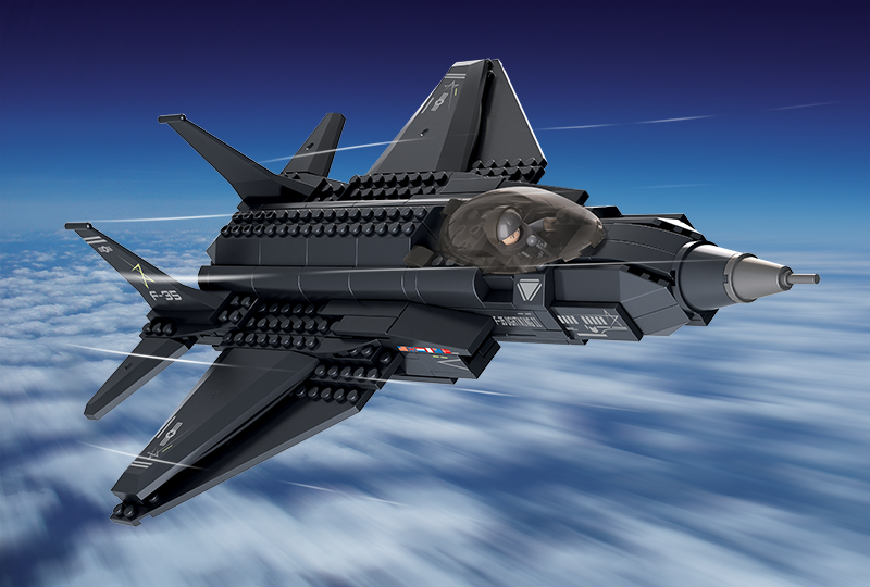 F35 "Lightning" Fighter Jet Building Brick Kit (252 Pcs)
