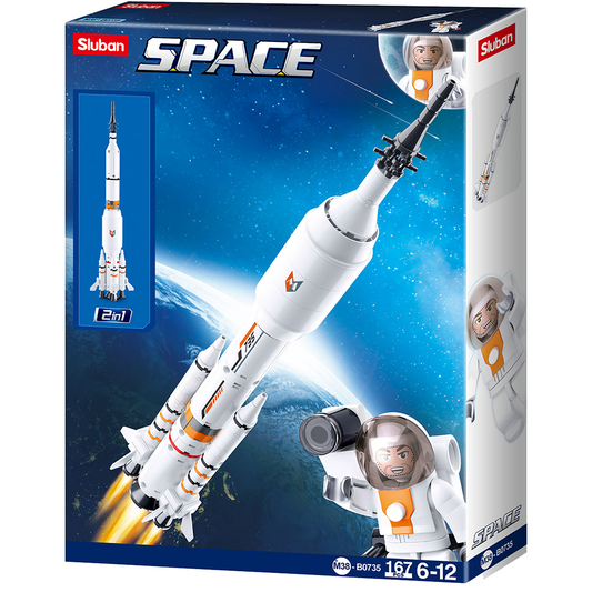 Saturn Space Rocket / Long March Rocket Building Brick Kit (167pcs)