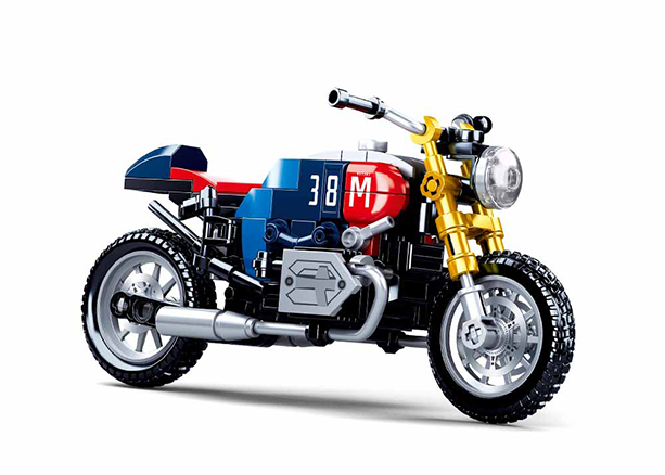 Colorful Motorcycle Building Brick Kit (197 pcs)