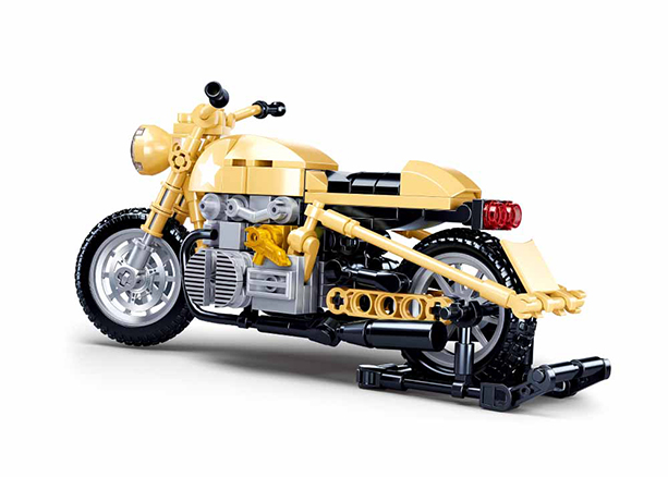 Yellow Motorcycle Building Brick Kit (223 pcs)