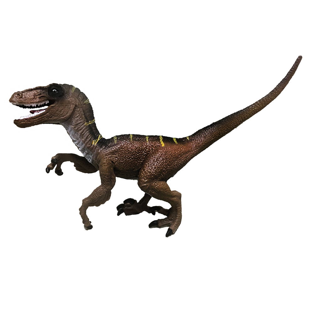 Brown Velociraptor Painted Resin Dinosaur Model Figure
