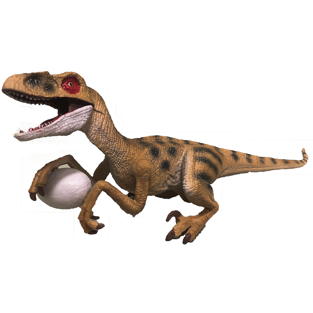 Oviraptor with Egg, 6" Painted Resin Dinosaur Model Figure