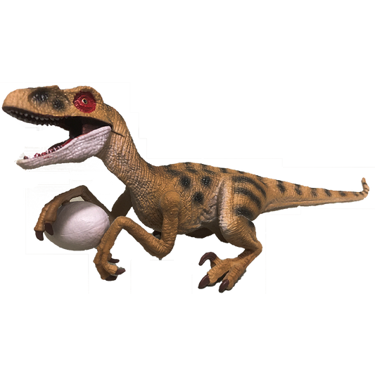 Oviraptor with Egg, 6" Painted Resin Dinosaur Model Figure